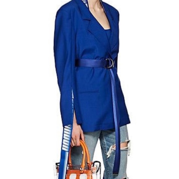 D-Antidote Hanging-Tab Blue Wool-Blend Blazer - Picture 6 of 7